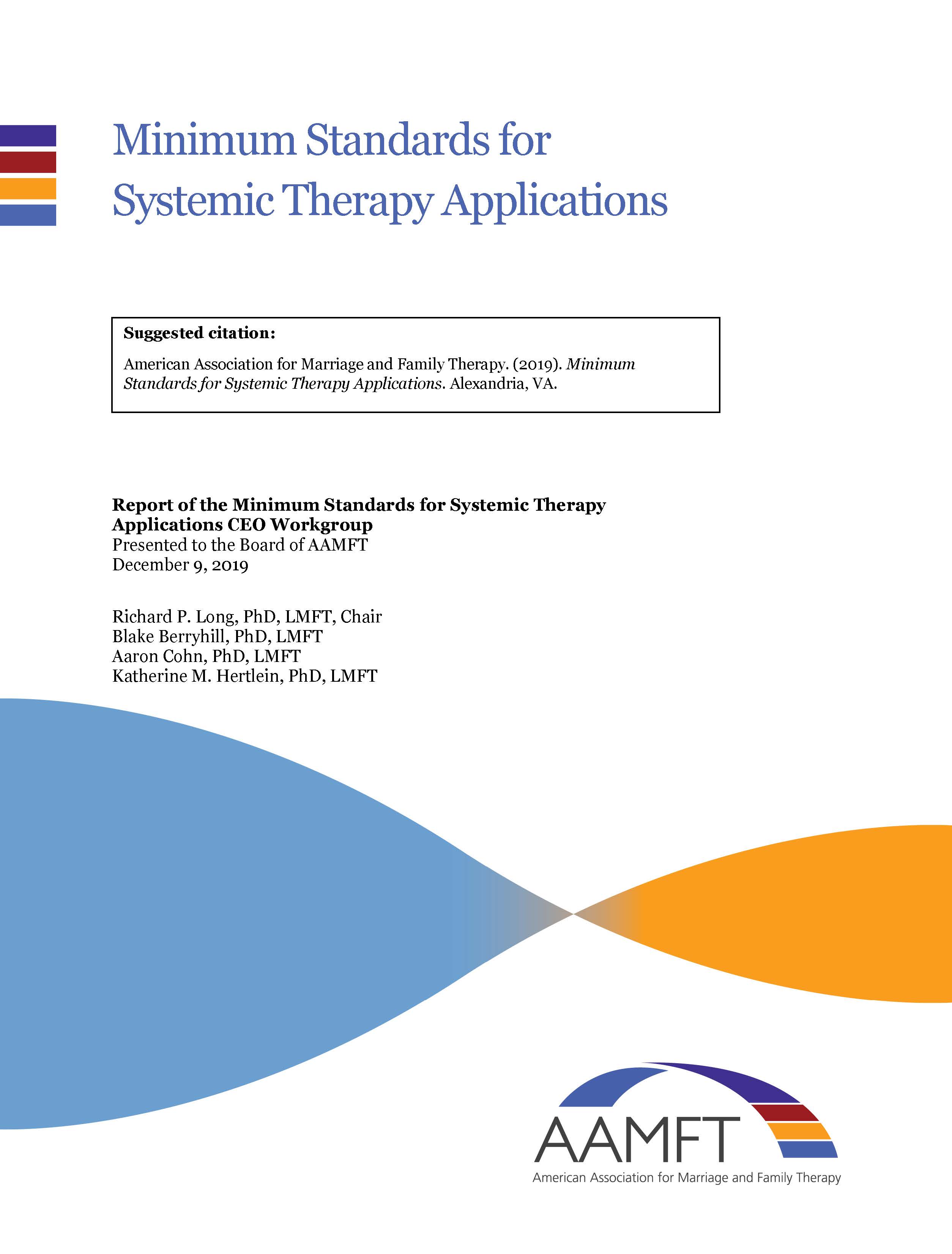Minimum Standards for Systemic Therapy Applications
